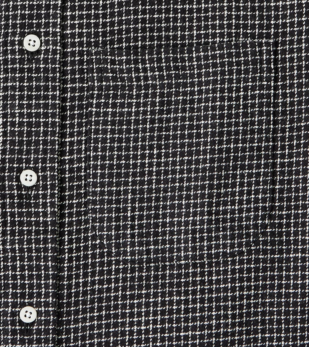 Japanese Old Slub Checked Twill Camper - Black