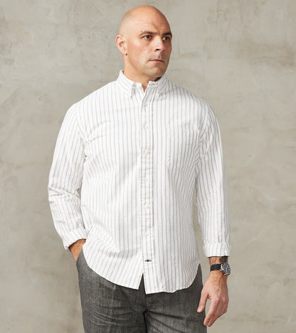 Gitman Vintage x Division Road Japanese Amekaji Stripe Oxford - White