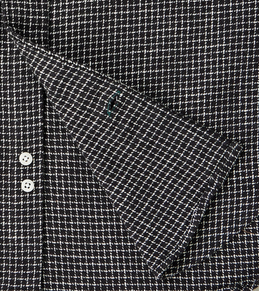 Japanese Old Slub Checked Twill Camper - Black