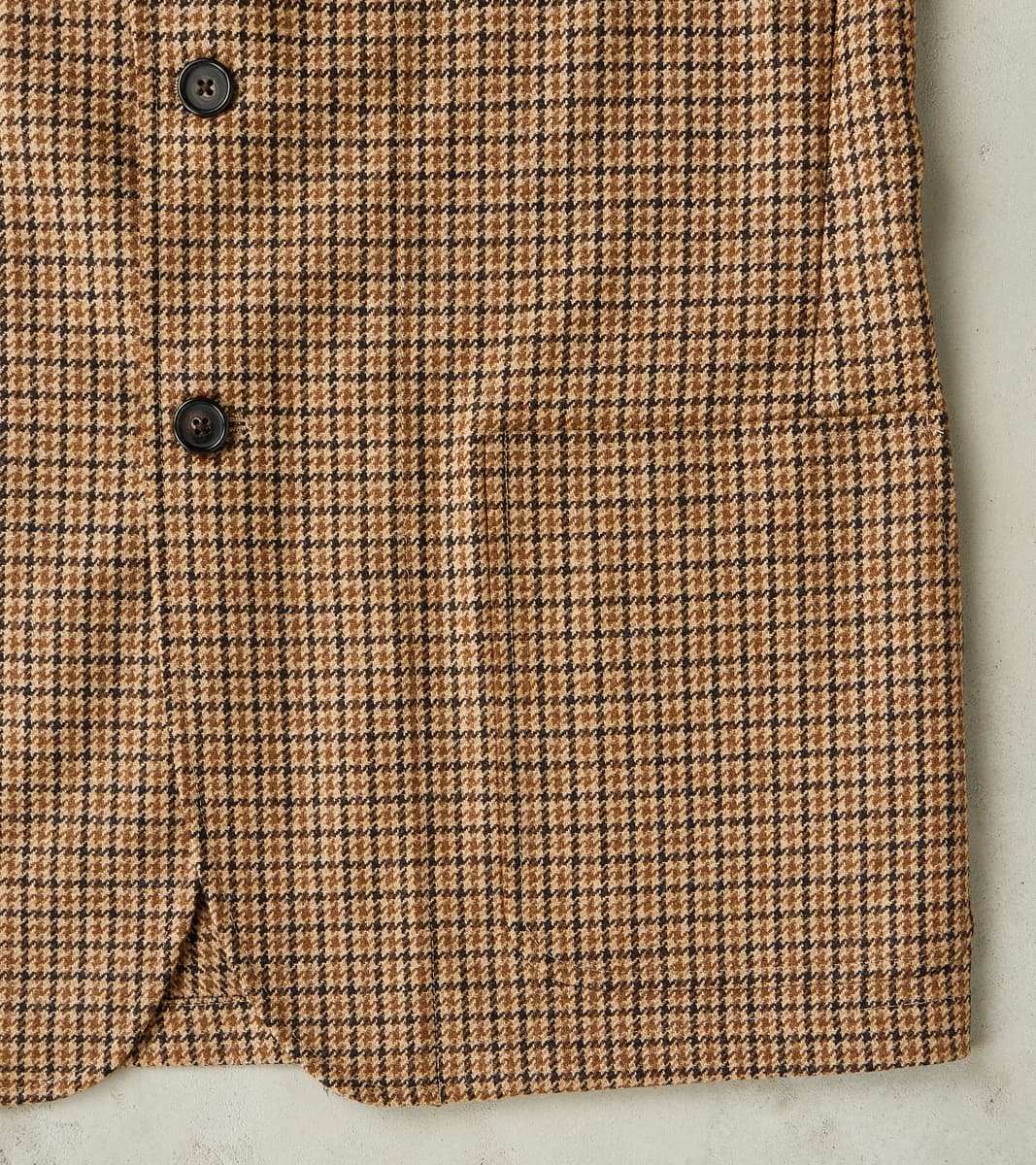 GVxDR Simple Jacket - Fox Brothers® Wool Twill Flannel - Harvest Houndstooth Check