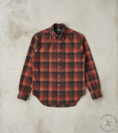 Gitman Vintage x Division Road Japanese Geometric Check Shaggy Flannel - Red & Bl…