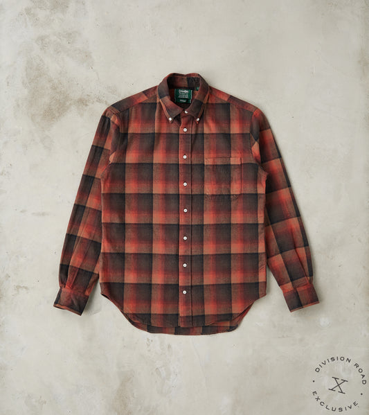 Gitman Vintage x Division Road Japanese Geometric Check Shaggy Flannel - Red & Bl…