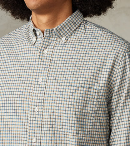 Japanese Brushed Dobby Check - Ecru