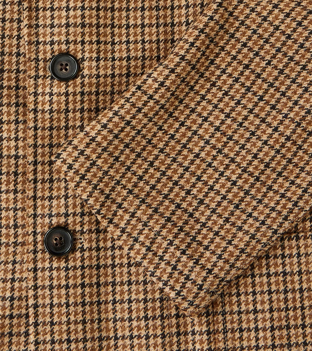 GVxDR Simple Jacket - Fox Brothers® Wool Twill Flannel - Harvest Houndstooth Check