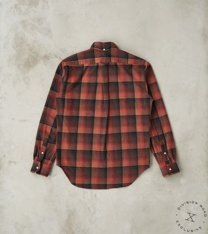 Japanese Geometric Check Shaggy Flannel - Red & Black