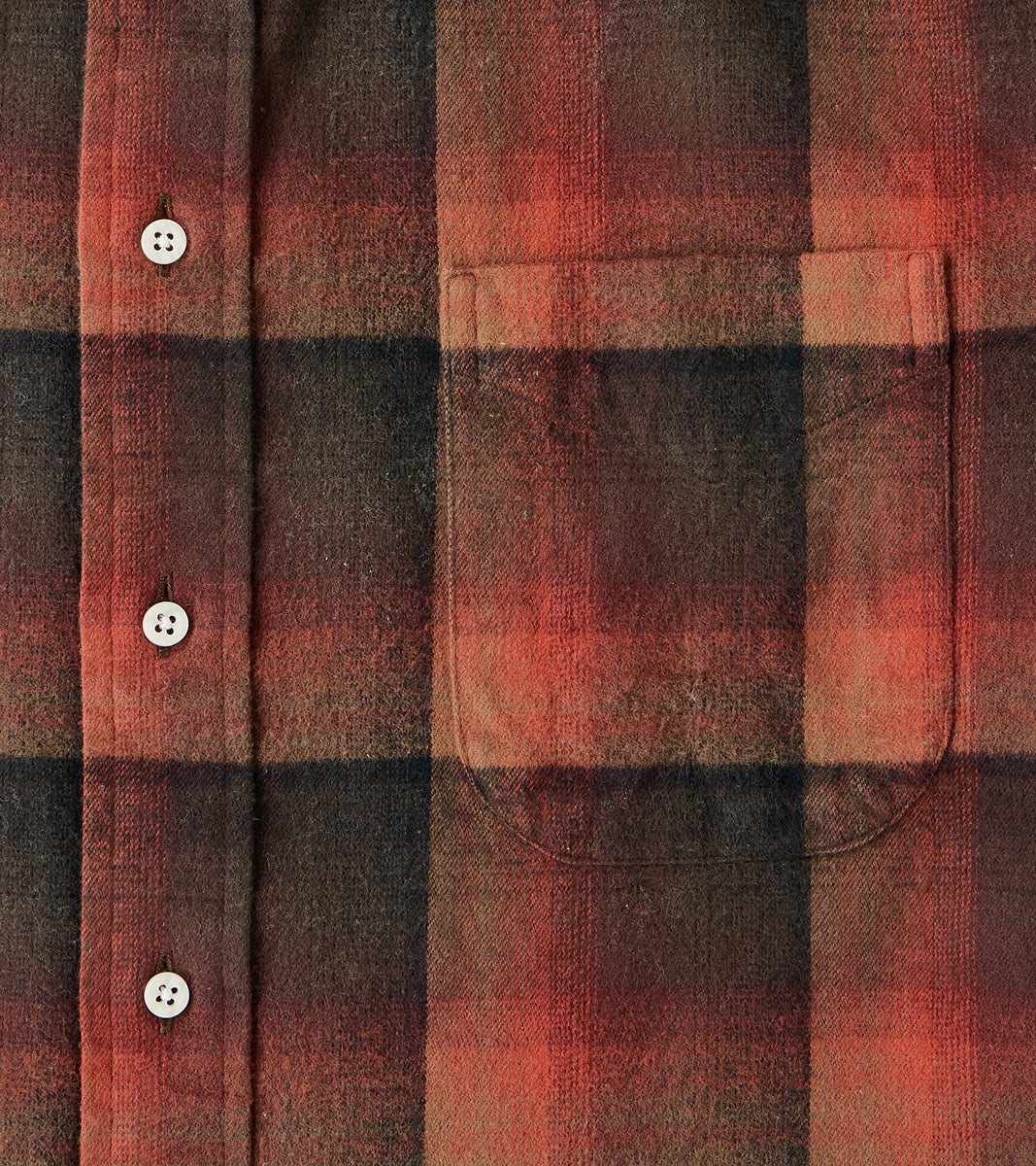 Japanese Geometric Check Shaggy Flannel - Red & Black