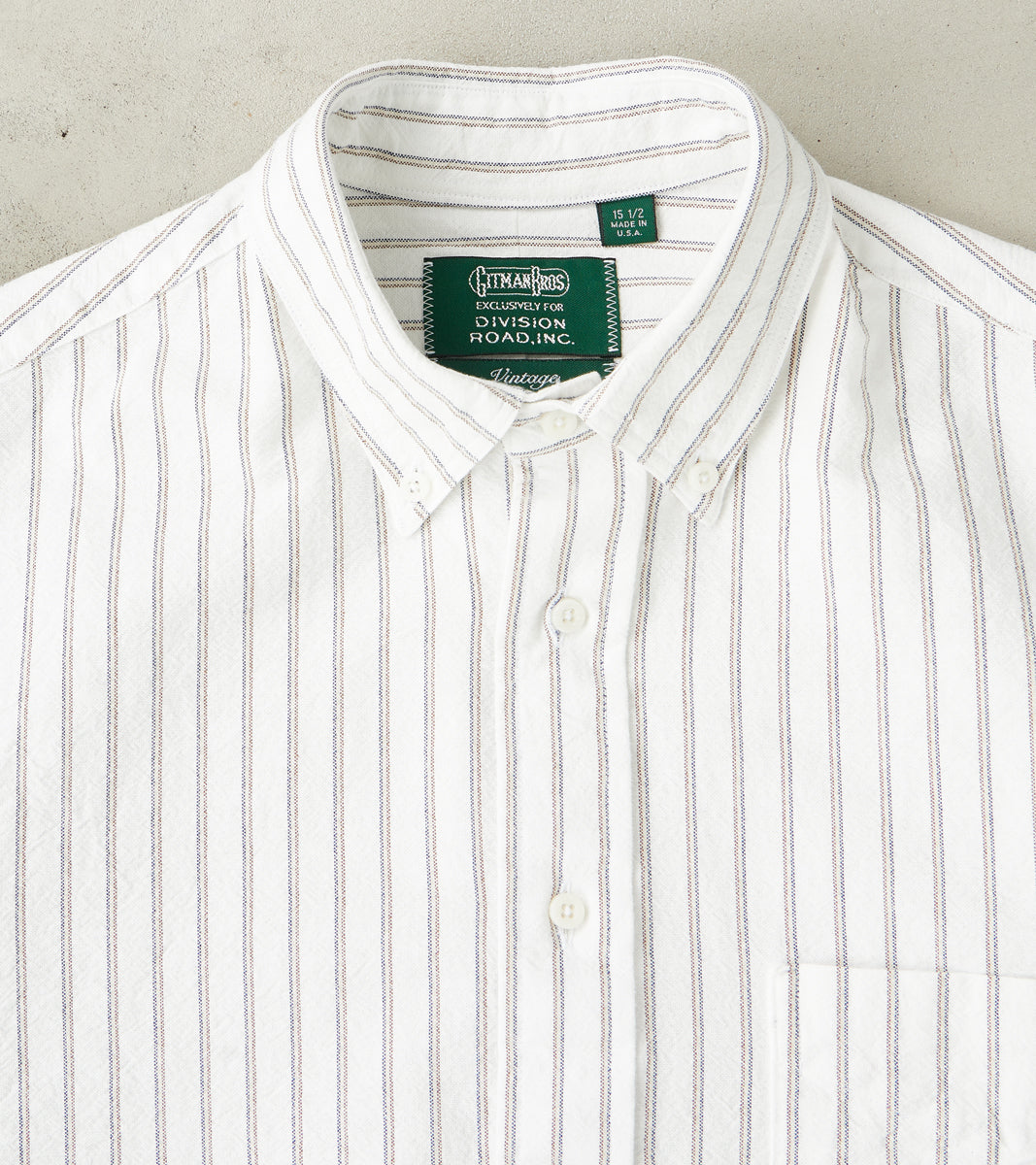 Japanese Amekaji Stripe Oxford - White