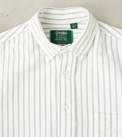 Japanese Amekaji Stripe Oxford - White