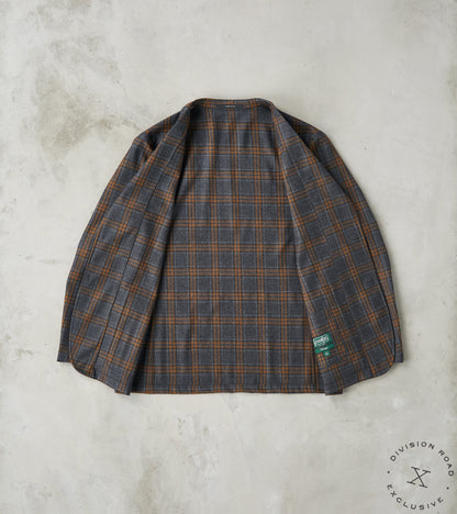 Simple Jacket- Marling & Evans® British Plaid Wool Flannel - Charcoal & Chestnut