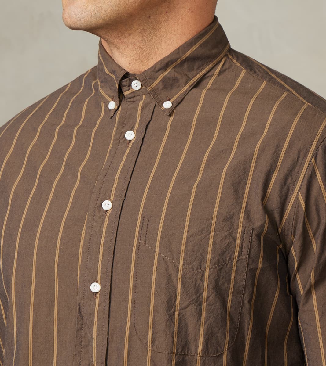 Japanese Washer Stripe - Bronze Brown
