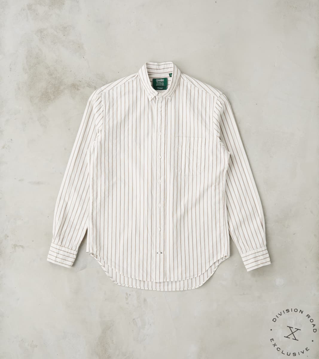 Gitman Vintage x Division Road Japanese Washer Stripe - Antique White