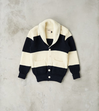 Heimat Textil Signals Eiger Cardigan - Ink & Seashell