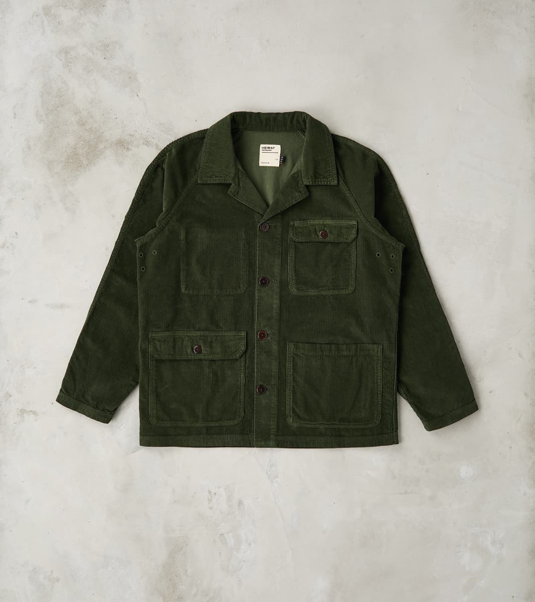Heimat Textil Journey Coat - Military Green Corduroy
