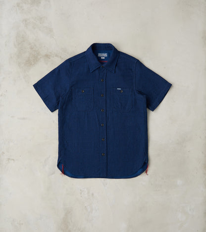 Iron Heart 417-IND - Short Sleeved Work Shirt - 5oz Double Gauze Indig…