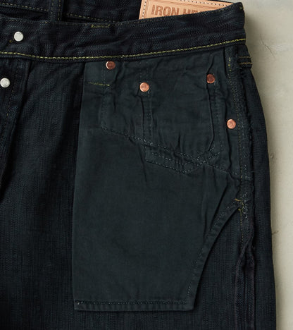 888S-SLBOD - High Rise Relaxed Tapered - 16oz Slubby Selvedge Indigo Overdyed Black
