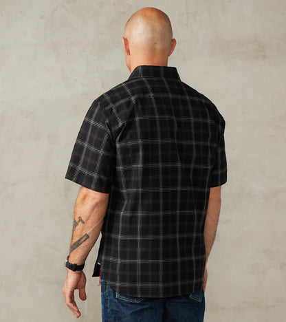 419-BLK - Short Sleeved Work Shirt - 5oz Selvedge Madras Black Check