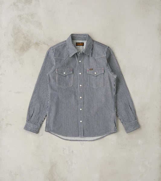Iron Heart 07-IND - Western - 12oz Indigo Hickory Stripe Twill