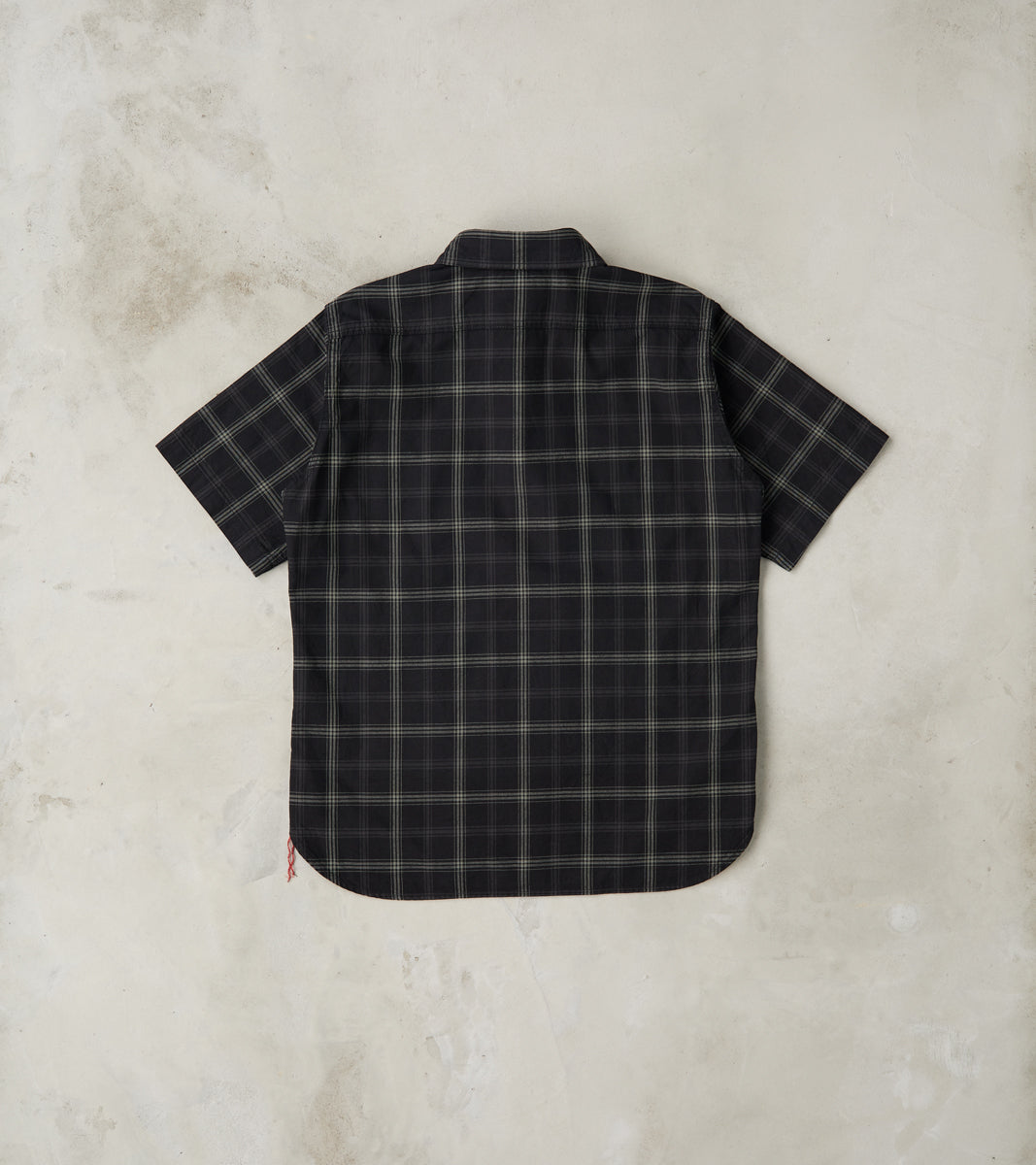 419-BLK - Short Sleeved Work Shirt - 5oz Selvedge Madras Black Check