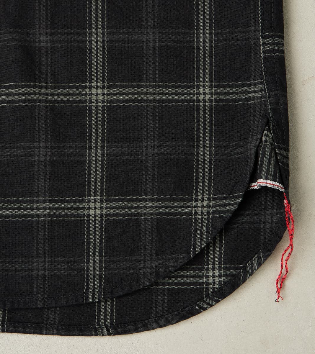 419-BLK - Short Sleeved Work Shirt - 5oz Selvedge Madras Black Check