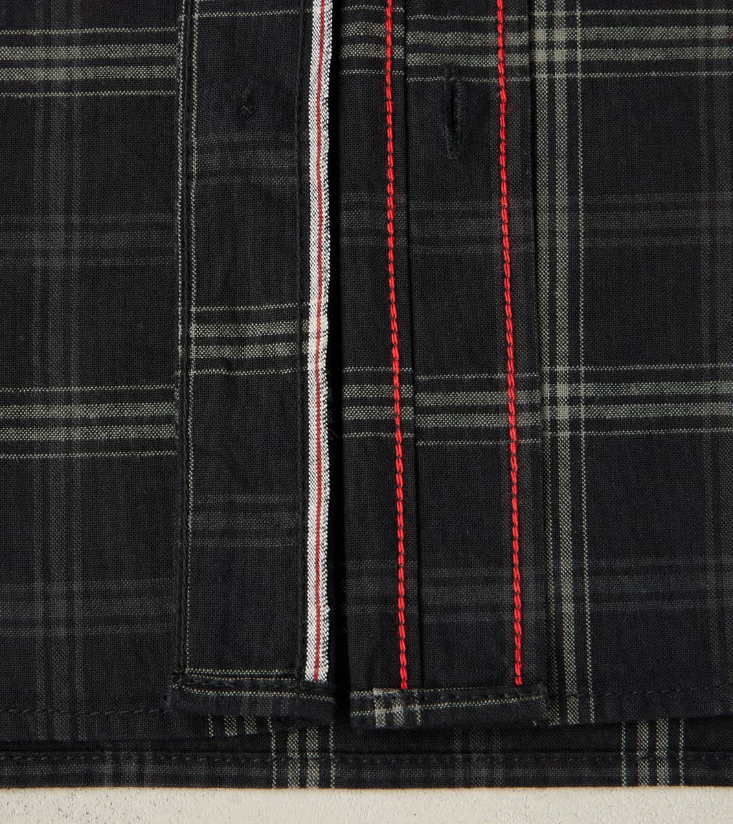 419-BLK - Short Sleeved Work Shirt - 5oz Selvedge Madras Black Check