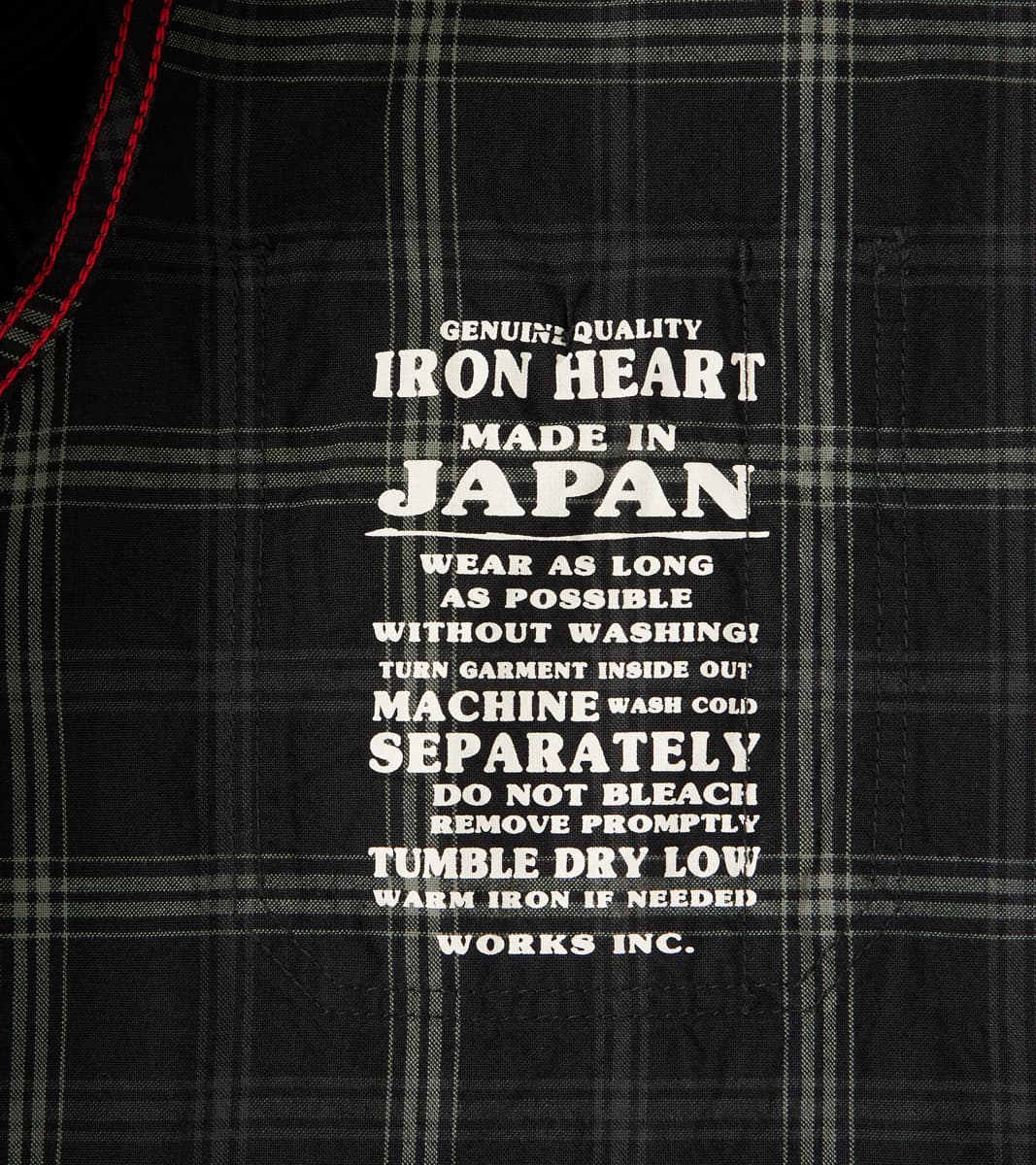 419-BLK - Short Sleeved Work Shirt - 5oz Selvedge Madras Black Check
