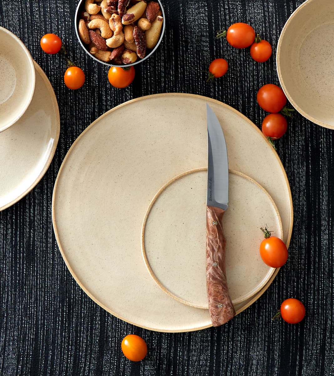 The Fields Artisan Hand Thrown Stoneware - Dinnerware Plate Sets - Sandstone