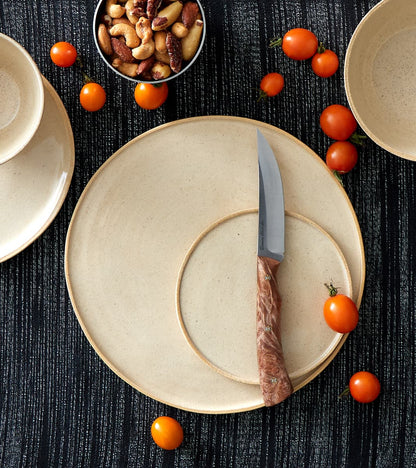 The Fields Artisan Hand Thrown Stoneware - Dinnerware Plate Sets - Sandstone