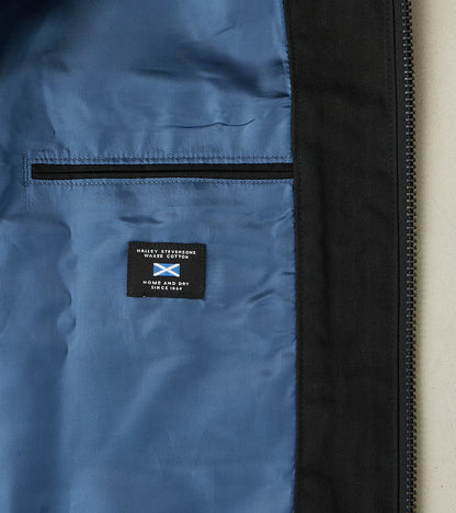 Merz b. x Dehen Pilot Jacket - 12oz H.Stevensons® Dry Waxed Herringbone - Deep Black