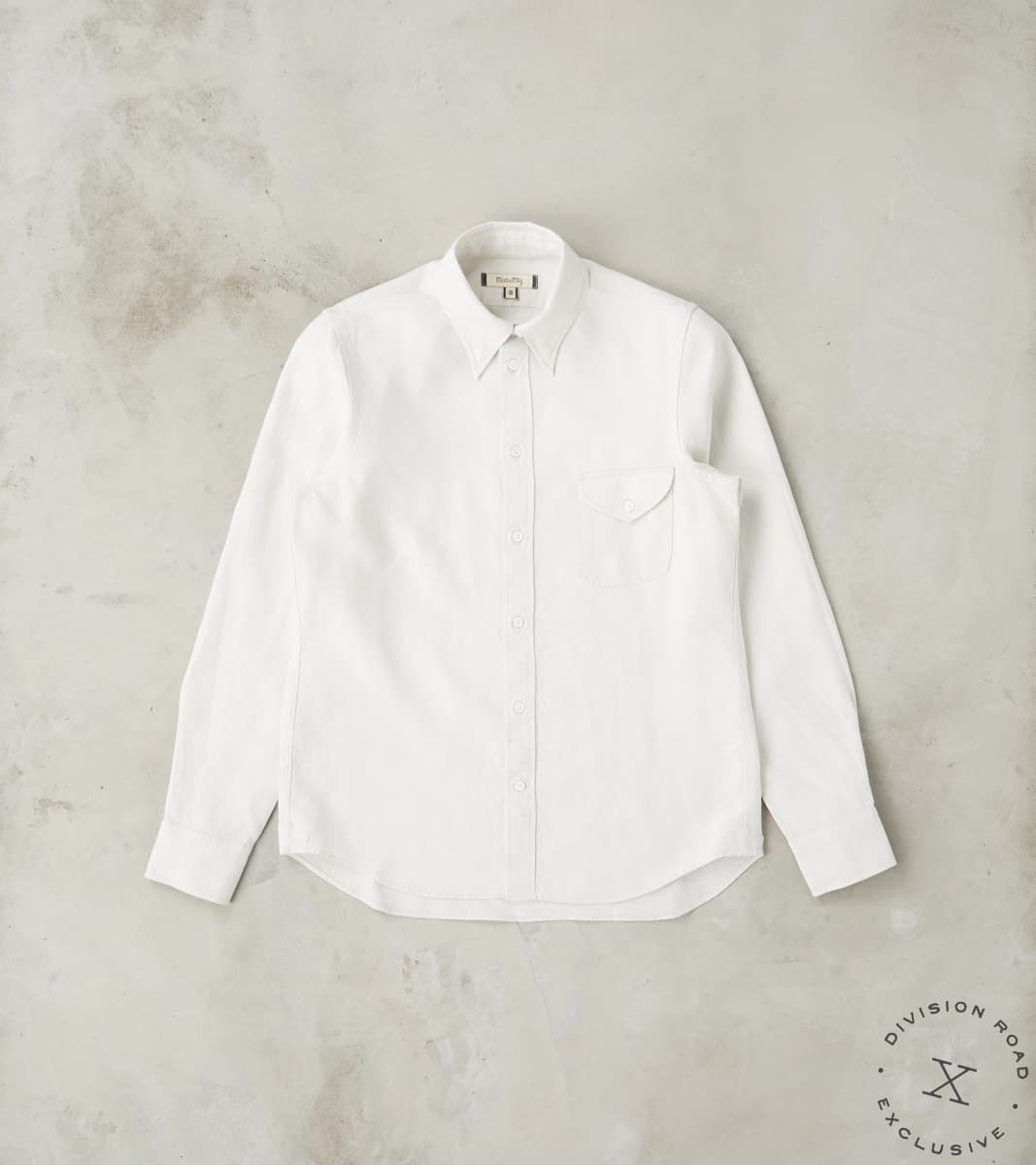 MotivMfg x Division Road American Camp Shirt - Spence Bryson® Bone Irish Linen