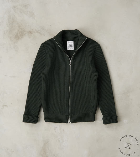 S.N.S. Herning x Division Road Felt Full Zip - Dark Forest Green