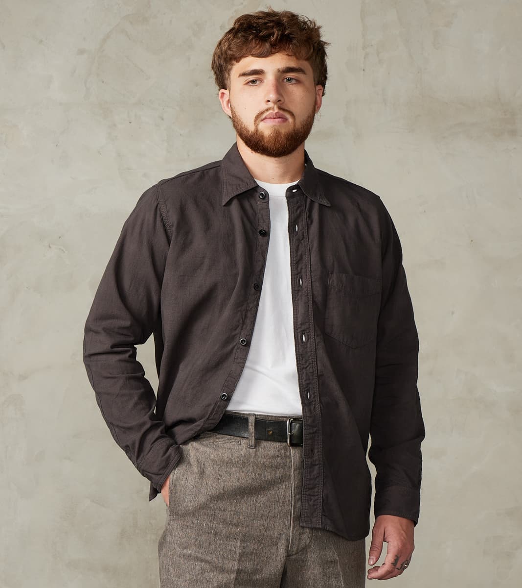 SSS26-ATW Charcoal Tropical Weather Dobby Shirt