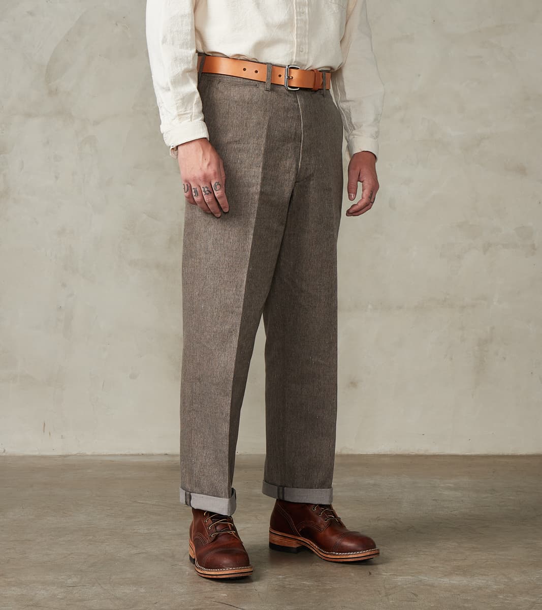 Taiga Takahashi T.T Lot. 221 Field Trousers - Kemonogasuri Cotton Twil…