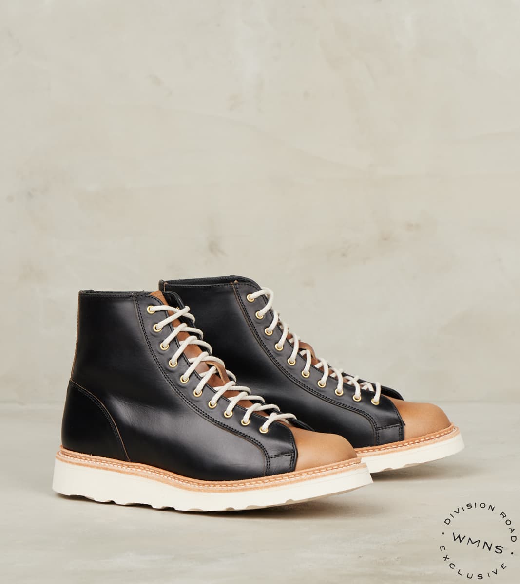 Tricker's x Division Road WMNs Super Monkey Boot - Horween Black & Natural CXL