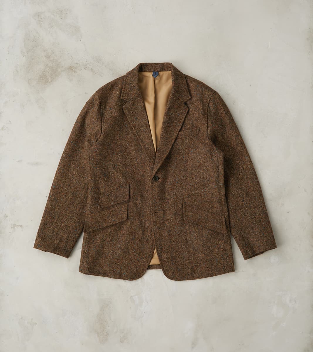 ts(s) Single Breasted 2-Button Jacket - Neps Virgin Wool Tweed Cloth -…